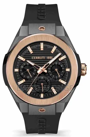 Cerruti 1881 Men's Black Rubber Watch - Ciwgq