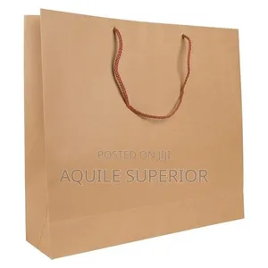 Brown A5 Small Paper Bag Landscape Rope Handle Moq 100pcs