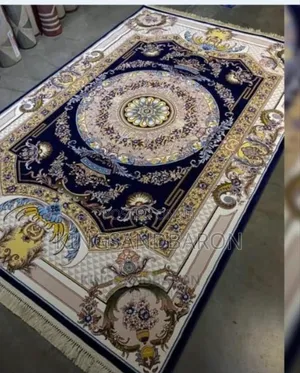 5×7fts Glod/Blue/Cream Arabian Center Rug