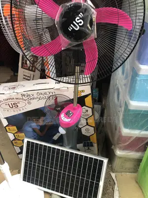 Us Original Solar Rechargable Stand Fan 100% Copper Motor