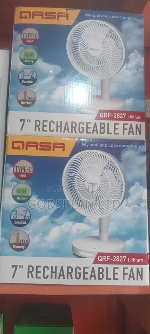 Qasa 7 Inches Rechargeable Fan