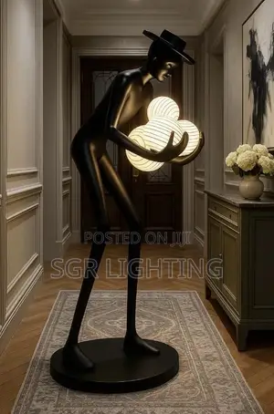 Nordic Humanoid Floor Lamp Sculpture Design Exhibition Hall Decoration