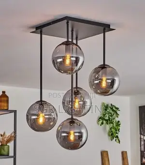 Amber Smoke Gray Clear Glass Pendant Lamp Led