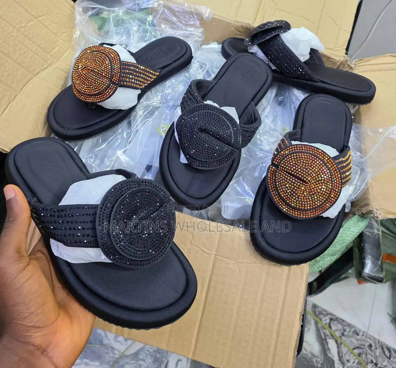 Luxury Beaded Slide Slipper