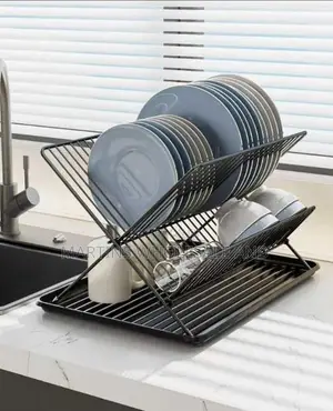 2-Tier Dish Rack With Drip Tray Space