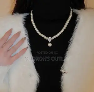 Pearl Necklace and Earrings