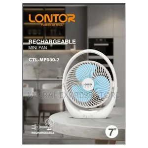 7" Lontor Rechargeable Mini Fan (Model CTL-Mf030-7).