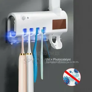 Uv Automatic Toothbrush Steriliser Holder Toothpaste Dispenser Stand