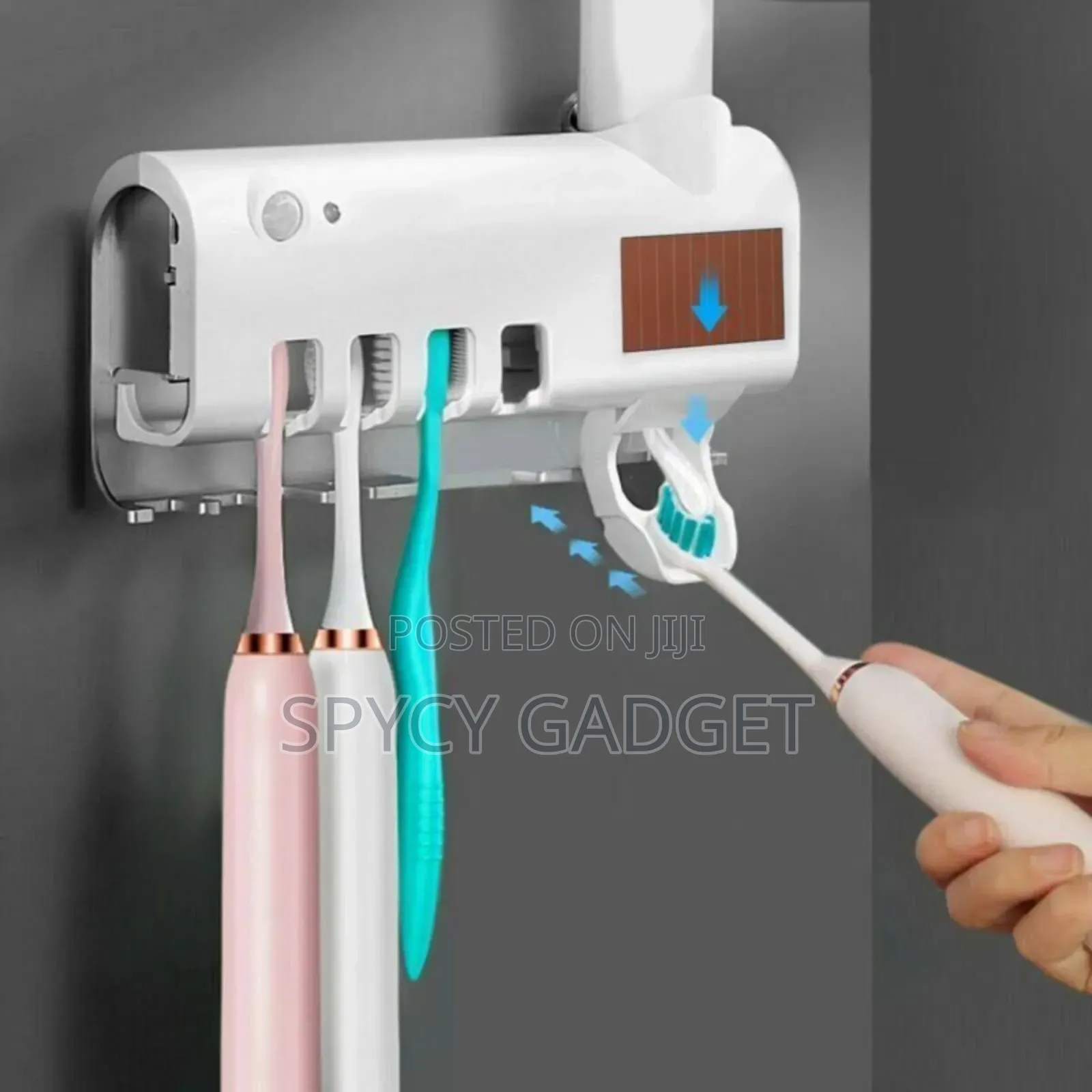Uv Automatic Toothbrush Steriliser Holder Toothpaste Dispenser Stand