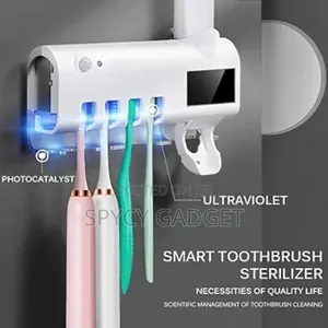 Uv Automatic Toothbrush Steriliser Holder Toothpaste Dispenser Stand