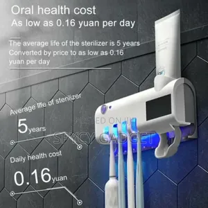 Uv Automatic Toothbrush Steriliser Holder Toothpaste Dispenser Stand