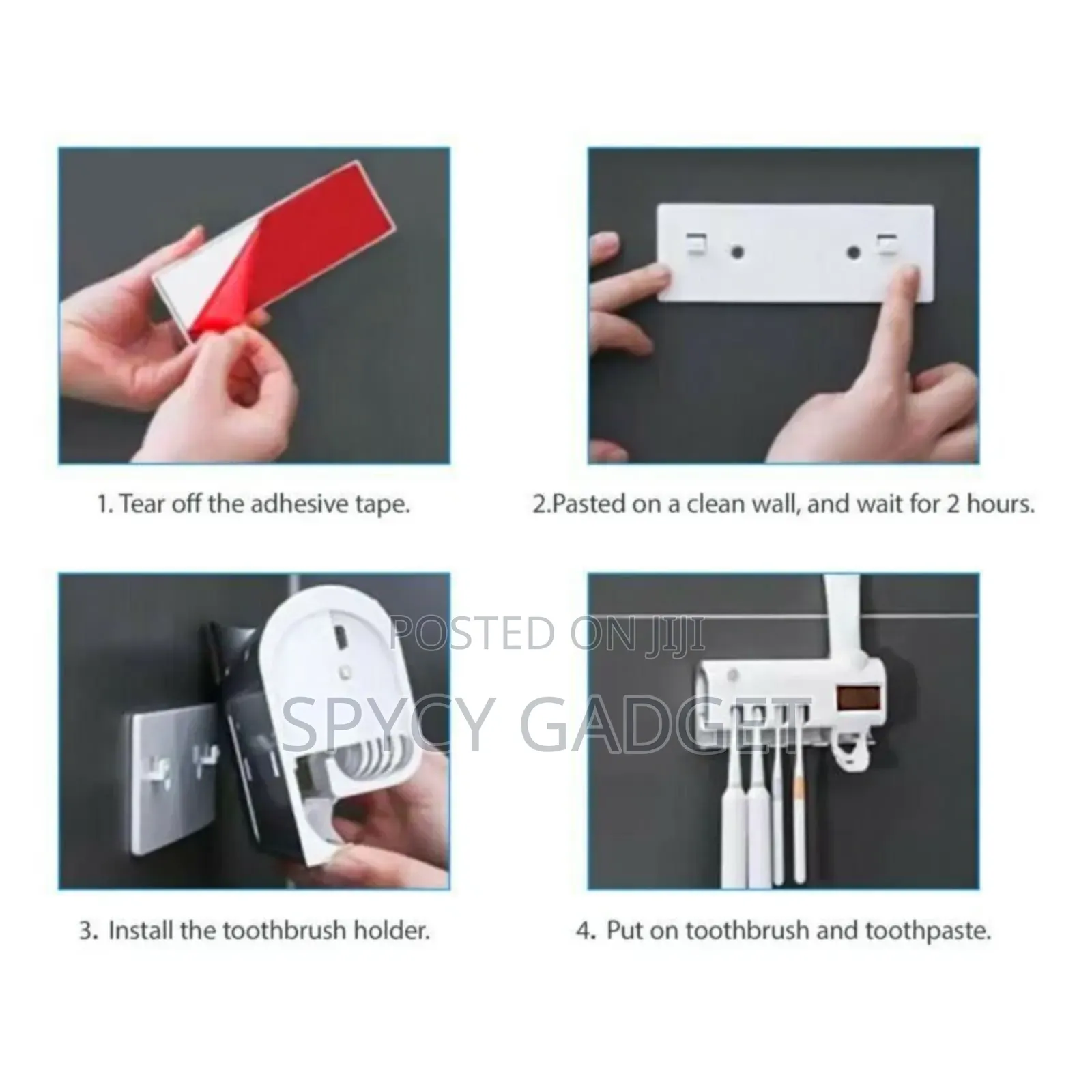 Uv Automatic Toothbrush Steriliser Holder Toothpaste Dispenser Stand