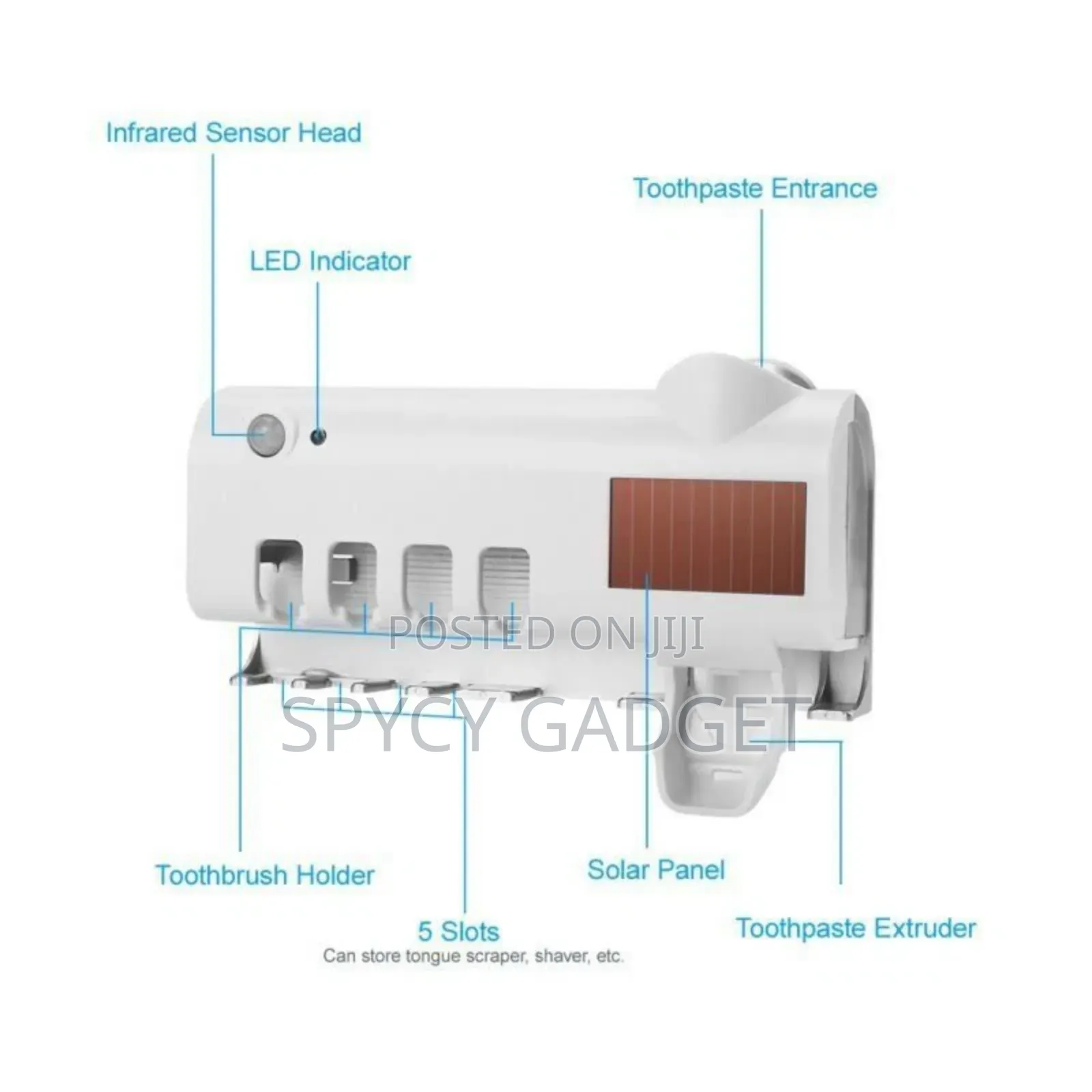 Uv Automatic Toothbrush Steriliser Holder Toothpaste Dispenser Stand