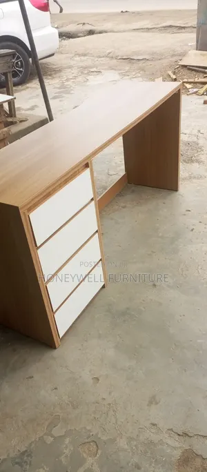Brown and White Office Table