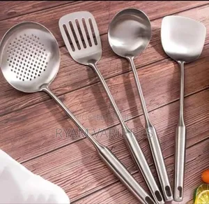 Quality 304 Stainless Steel Sliver Single Cooking Spoon