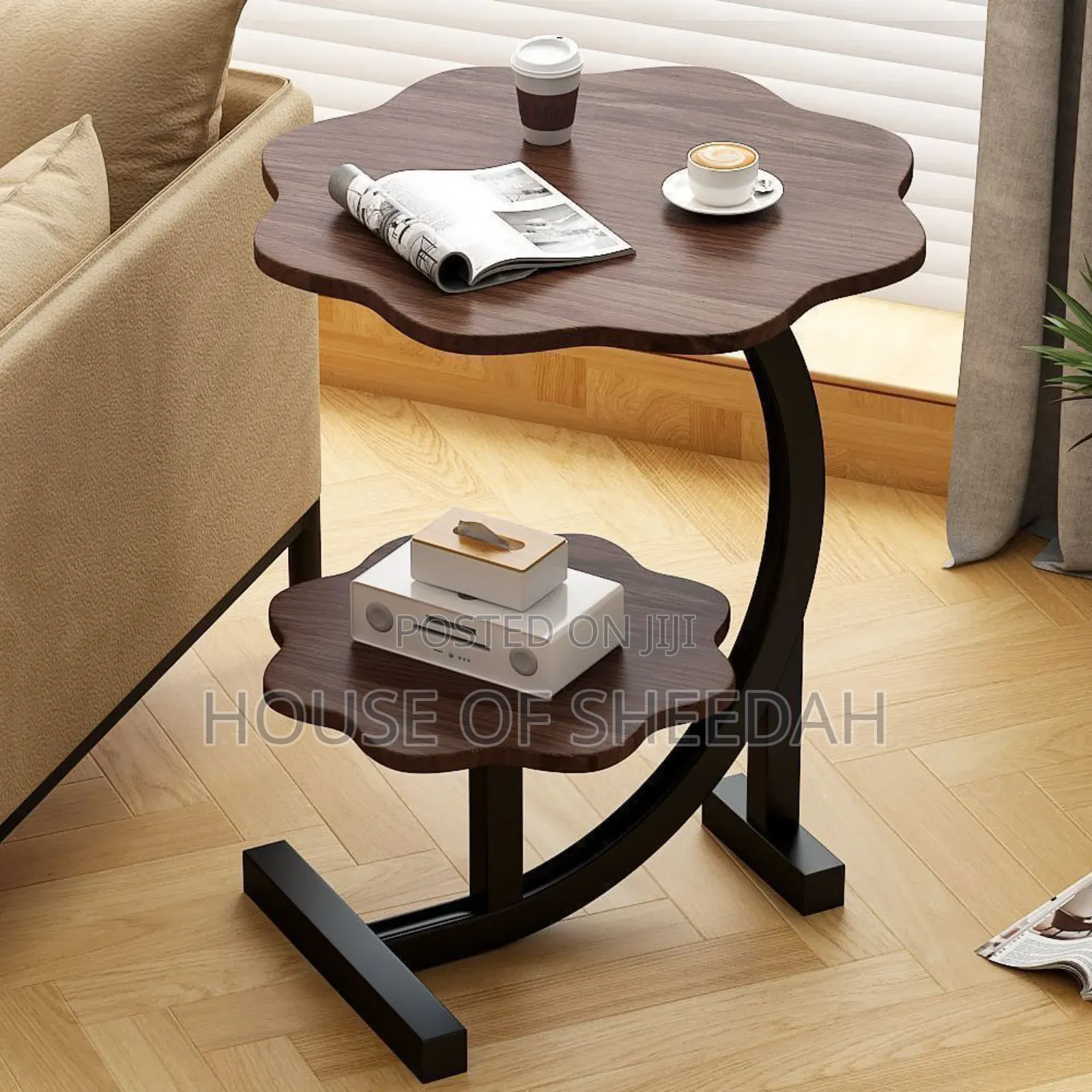 Flower-Shaped, 2-Tier Side Table.