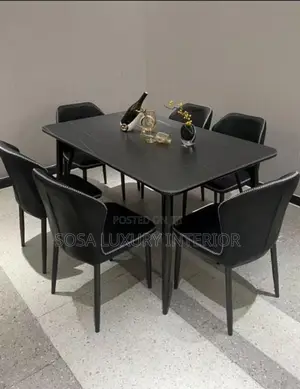 Foreign Black Dining Table Set