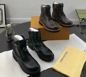 Louis Vuitton Genuine Leather Remix Combat Men's Boot