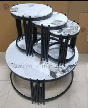 Contemporary 3 In 1 Marble Top Center Table