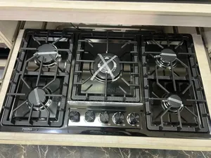 Black Steel Built Gas Cooker Hob