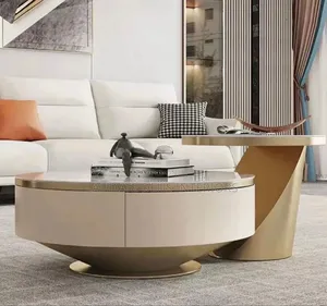 Contemporary 2 In 1 Marble Top Centre Table
