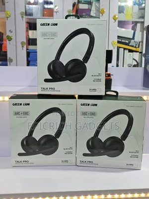 Wireless Office Work Headset Noise Canceling External Mic Green Lion