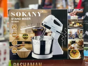Sokany Sk-6620 Stand Mixer - 250w, 7 Speed, 2 Litre Stainless Bowl