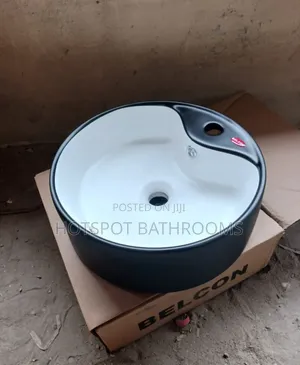 Luxury White and Black Countertop Basin
