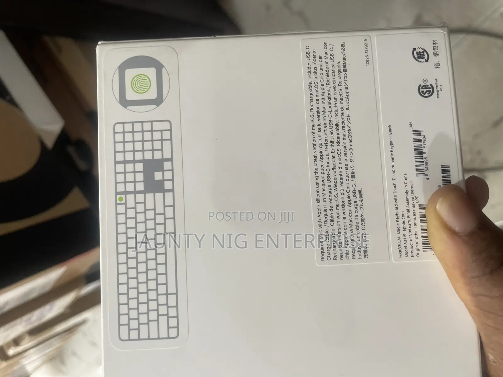 Apple Magic Keyboard With Touch Id and Numeric Keypad Usb-C,Black Keys