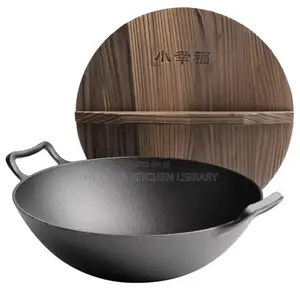 High Quality 36cm Cast Iron Wok Pan