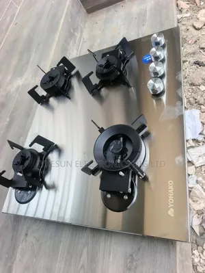 Original Yohako Built-in 60cm Flips Up 4 Burners Gas Cooker Hob Copper
