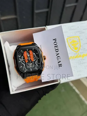 Poedagar Automatic Mechanical Movement Rubber Strap Watch in Colors