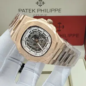 Patek Philippe Quality Luxury Men Chronograph Chain Strap Wristwatch