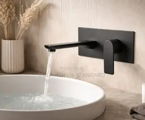 Matte Black Wall-Mounted Basin Mixer Tap