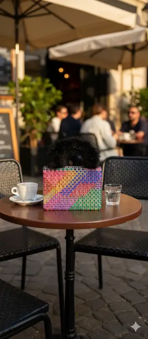 Multicolored Beaded Bag