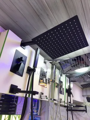 5 Ways Conduit Shower Black Chrome and Gold