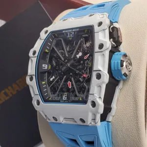 Premium Rm Style Men's Watch - Automatic With Blue Rubber Strap