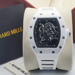 Rm Inspired Automatic Watch | White Rubber Strap | Men's Luxury Design