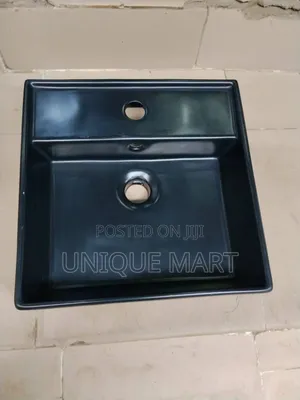 38 by 38 Cm Black Countertop Wash Hand Basin