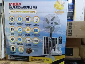 Lion Electric Solar Rechargeable Fan With Solar Panel