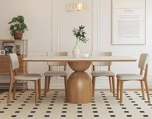 Scandinavian Oval Dining Table Chair Set (6-Seater)