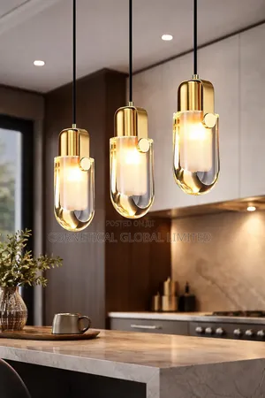 Luxury Gold Glass Pendant Light (Modern Hanging Ceiling Lamp)