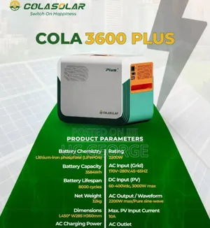 Colasolar Generator, Model Cola3600 Plus 3.6kwh