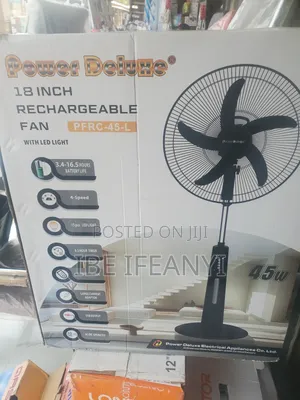 Power Deluxe Rechargeable Fan 18inch