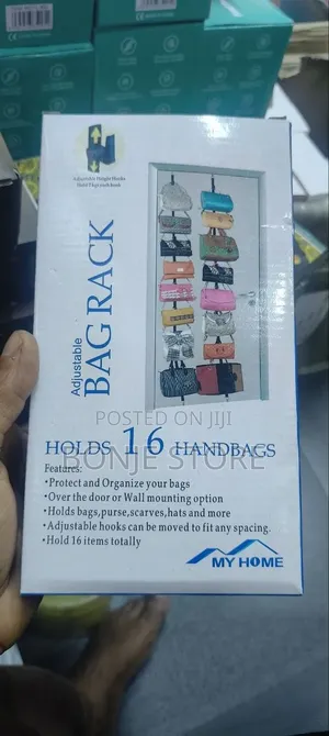 Adjustable Bag Rack - Holds 16 Handbags