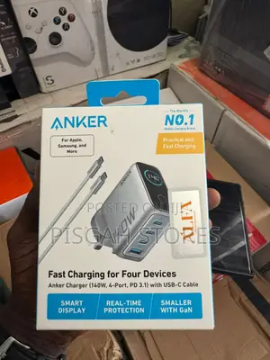Anker Laptop Charger- 140w Max Usb C Charger 4-Port Multi-Device-Black
