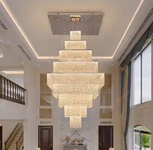 Modern Home Decoration Crystal Chandelier Stair Pendant Lamp
