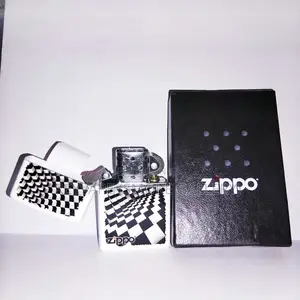 Zippo Black White Boxes Fluid Lighter