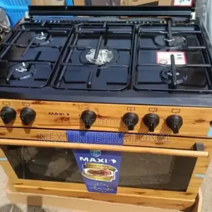 Maxi 60×90 Gas Cooker 5b Wood Inox