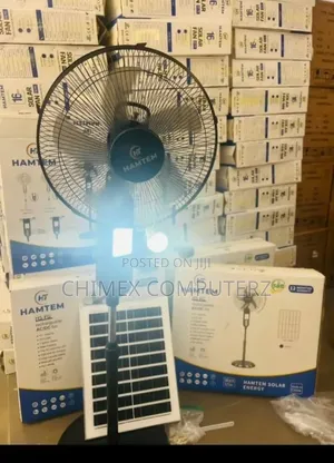 Hamtem 16" Rechargeable Ac/Dc Solar Fan With Solar Panel